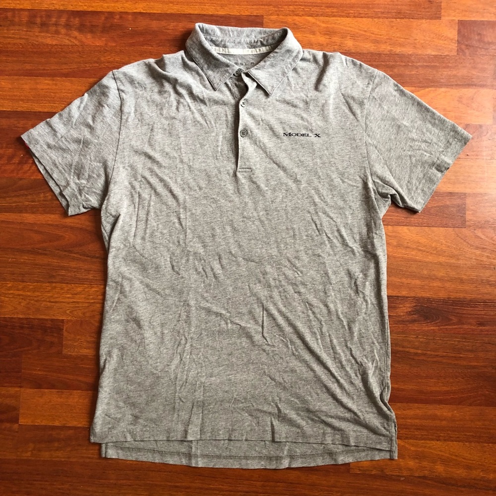 Tesla motors model x polo gray men’s Sz large